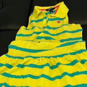 Yellow and green polo top/dress for girls